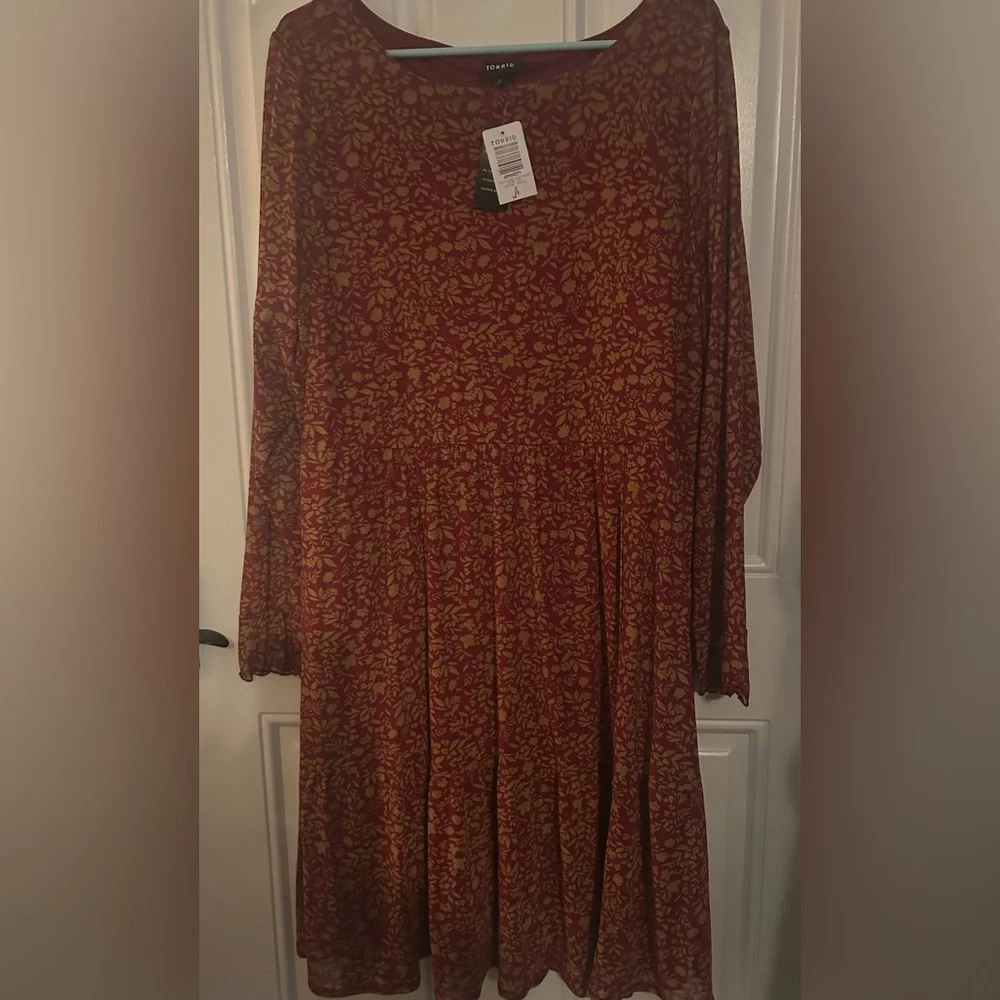Torrid Red Floral Mesh Mini Dress - Picture 8 of 12